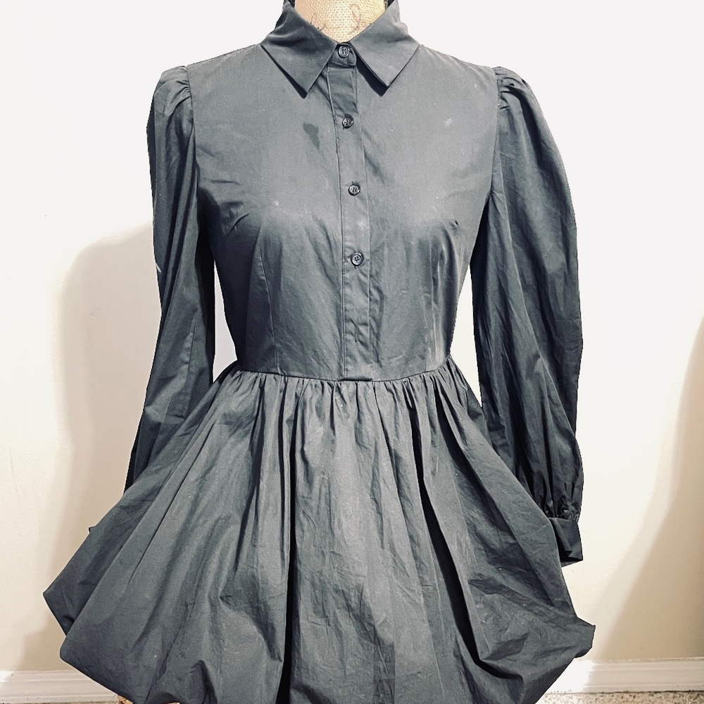 Black Puff Sleeve Dress